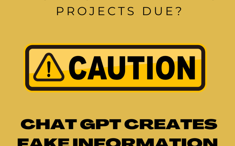 Research and Writing Projects due? Caution: Chat GPT creates fake information.